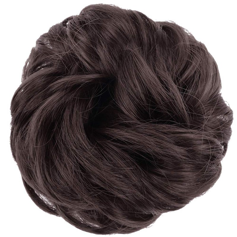MORICA 2PCS Messy Hair Bun Hair Scrunchies Extension Curly Wavy fake hair bun Synthetic Chignon hair pieces for Women(6#) - Image 2
